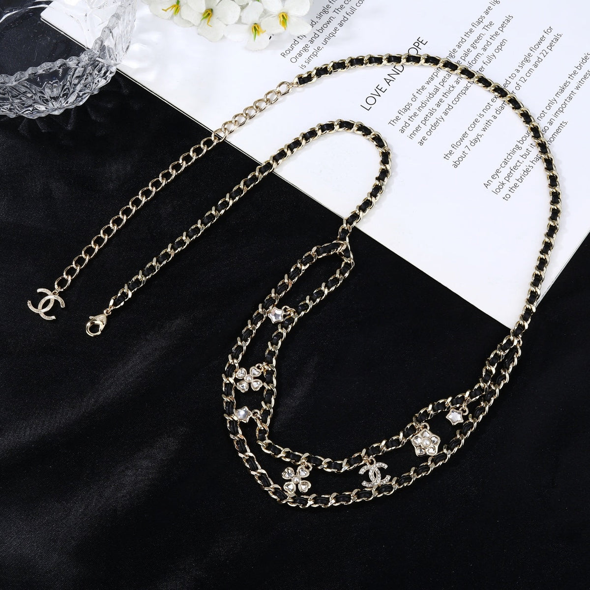 CHANEL 25S CHAIN BELT IN BLACK CALFSKIN AND GOLD METALLIC 614284